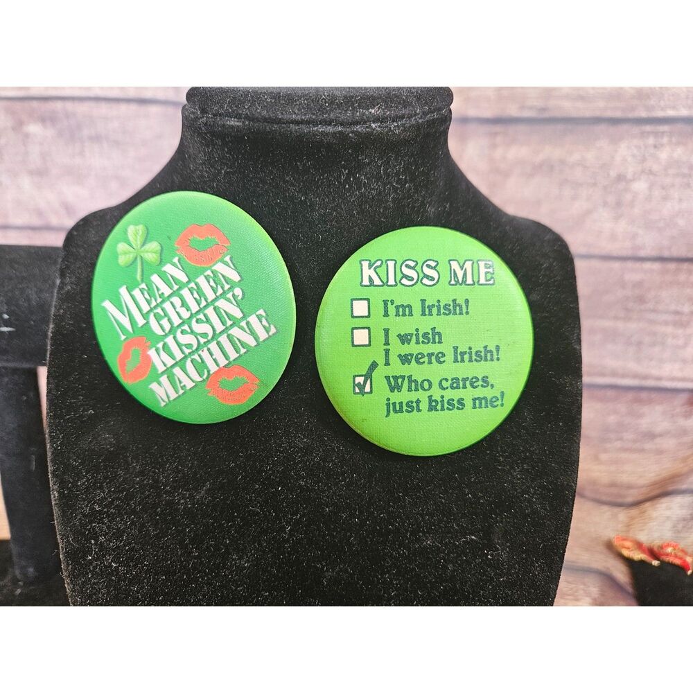 Lot of 4 St. Patrick's Day Button & Pins Hallmark,  CM Paula Co